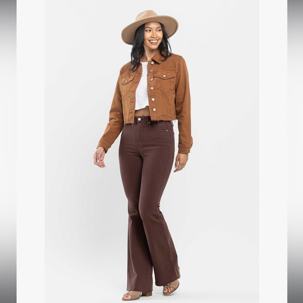 Judy Blue Country Chic Espresso Chocolate Hued High-Waist Flare Jeans 88803 14w - Picture 3 of 6